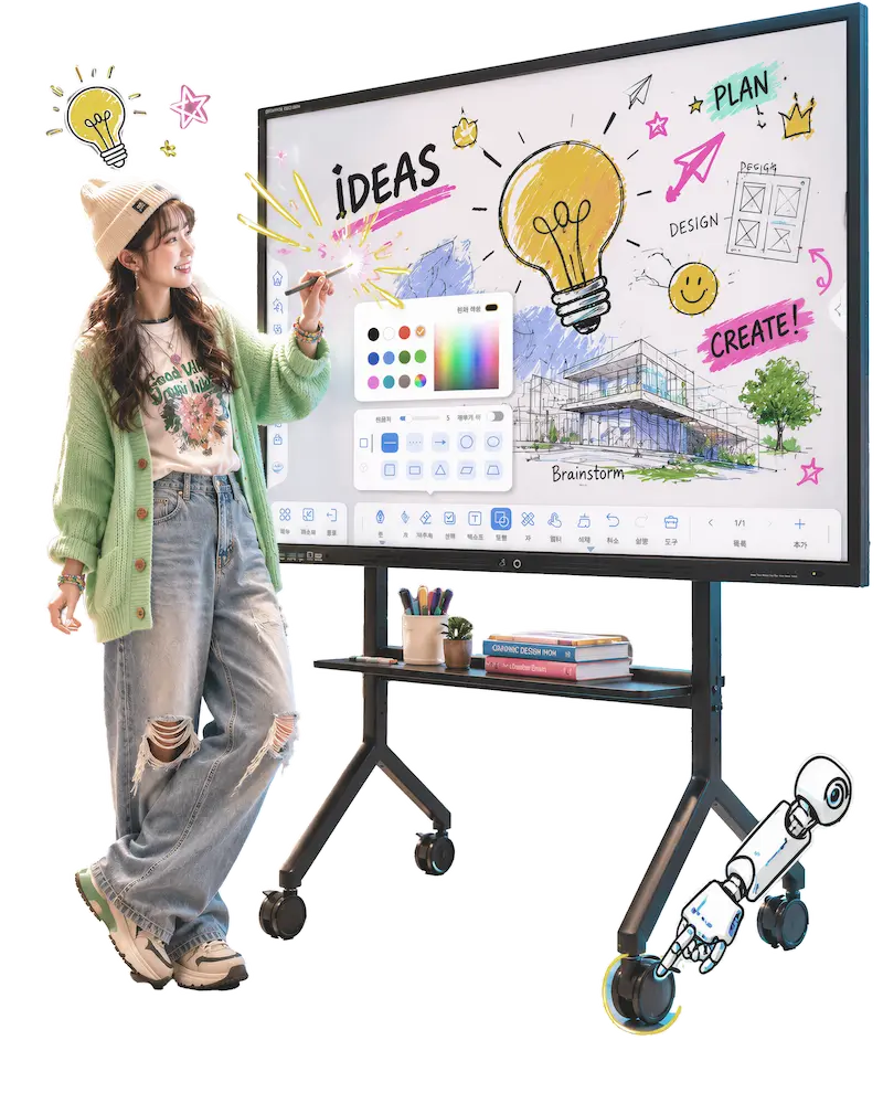 TamBoard AI 전자칠판이 설치된 교실